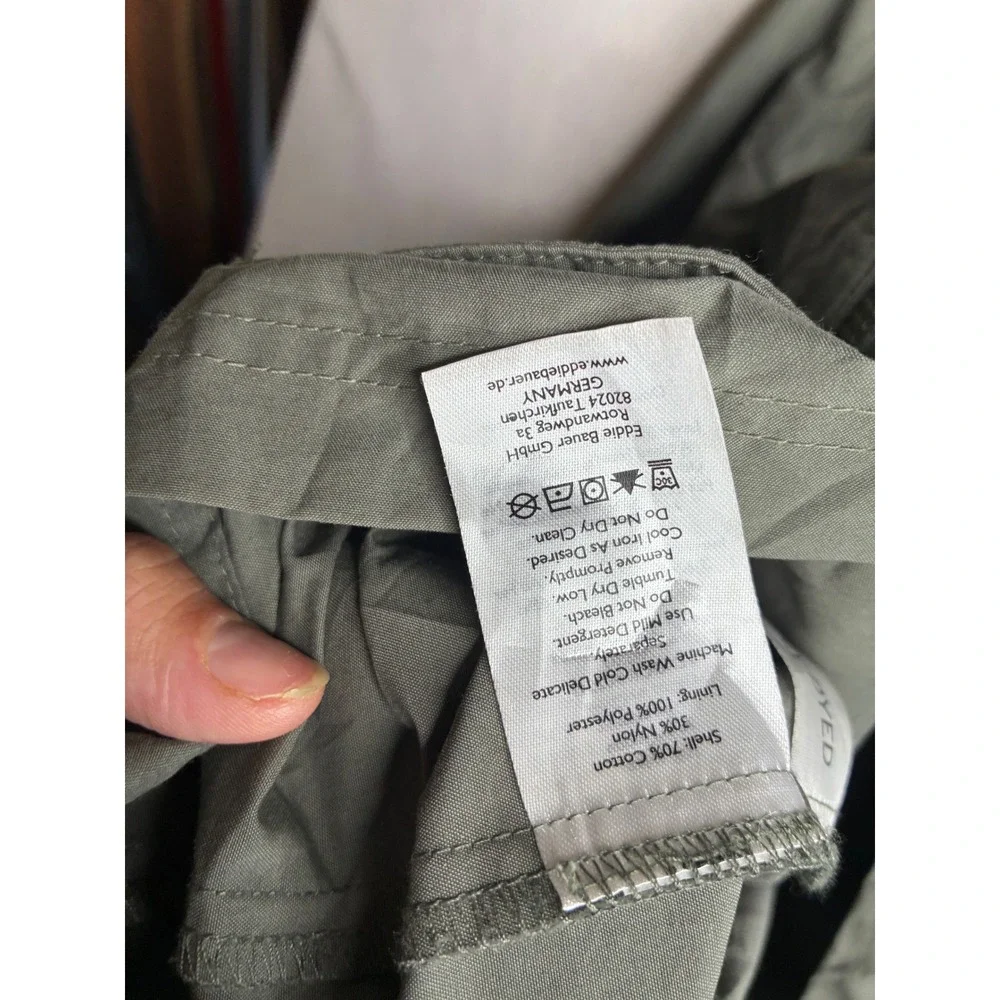 Eddie Bauer Mens Field Jacket Olive Green Utility Full Zip Mesh Lined Large